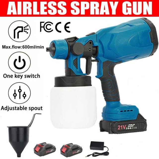 High Pressure Cordless Paint Sprayer Electric Airless HVLP Spray Gun +w