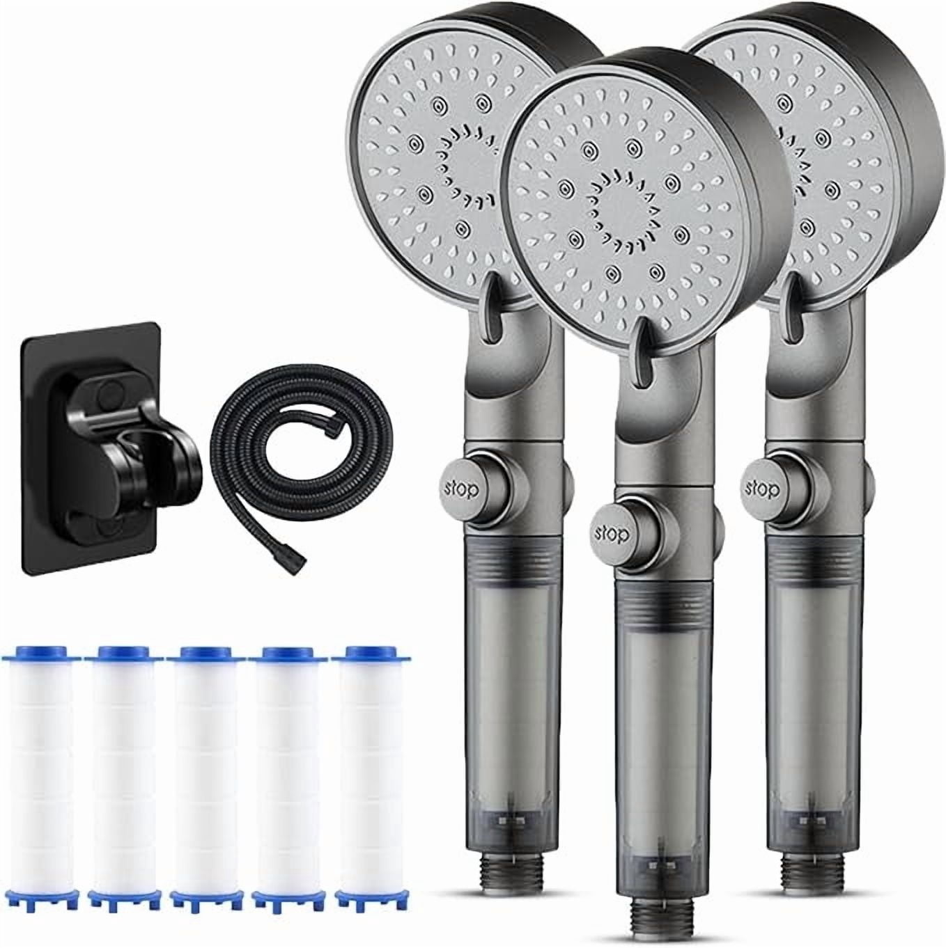 High Pressure Filtered Shower Head | 5 Spray Modes Rainfall Massage ...