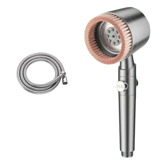 High Pressure Filtered Shower Head with Ion Drops Technology and Detachable Cleaning Brush for Enhanced Water and Skin Care