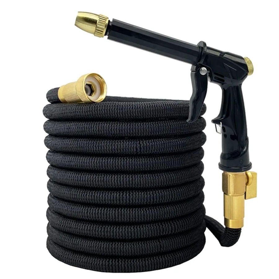 High Pressure Garden Hose Expandable Magic Hose for Irrigation and Cleaning 3/4''+100ft Black