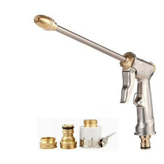High Pressure Garden Hose Nozzle – 3/4" GHT Sprayer Head for Lawn, Car Washing, Pets & Cleaning, Heavy Duty Metal Water Nozzle with Adjustable Spray Patterns (3 connector)