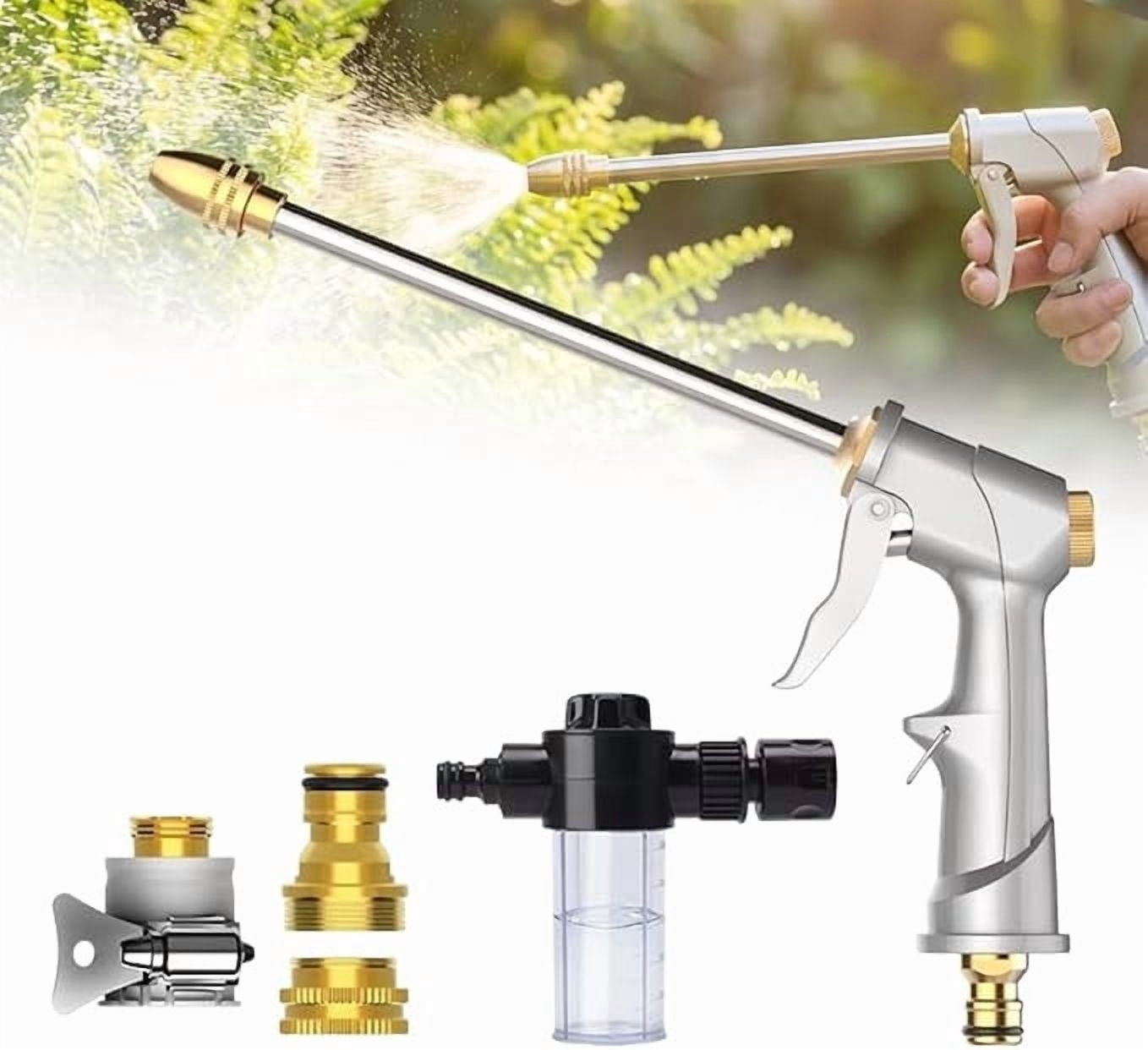High Pressure Garden Hose Nozzle Sprayer, Multifunctional Adjustable High Pressure Car Wash Water Guns, Heavy Duty Car Wash Foam Gun, Set for Household Use