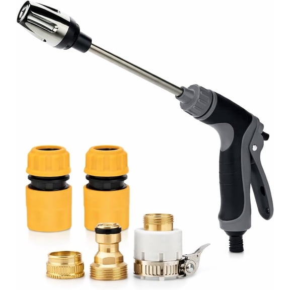 High Pressure Garden Hose Spray Gun, Car Wash Foam Sprayer, Adjustable Nozzle Cleaning Gun with Connectors, Multi-Function Cleaning Tool (Sprayer Only)