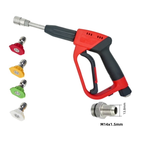 High-Pressure Garden Water with Extended Replaceable Nozzle, Pressure Washer, Multi-Interface Hose Spray Tool for Outdoor Cleaning, Lawn Care, and Spring Gardening Tasks, A