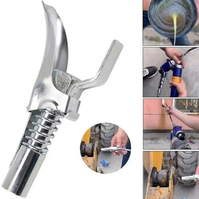 High Pressure Grease Gun Coupler, locks on, doesn't leak, rated over