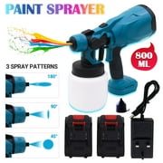 CATGOOD Cordless Paint Sprayer, 600W Electric Paint Sprayer Gun with 2PCS 2000mAh Batteries and 800ml Container