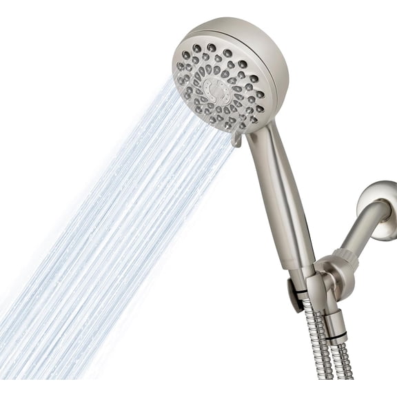High Pressure Hand Held Shower Head With Hose, PowerPulse Massage 7-Mode, Brushed Nickel XPB-769ME