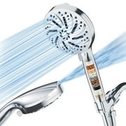 High Pressure Handheld Shower Head with 10 Modes, Water-Saving Filter & 59" Hose - Silver