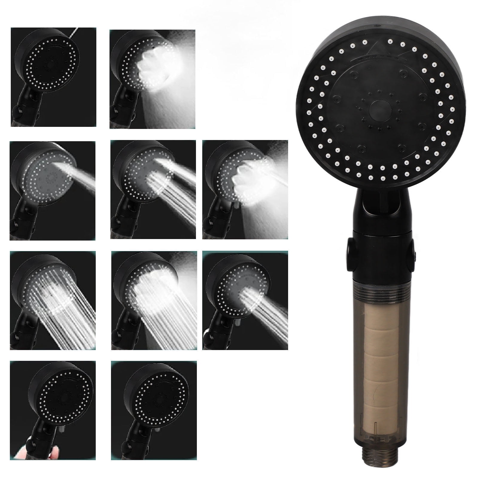 High Pressure Handheld Shower Head, 10 Spray Mode Water Saving