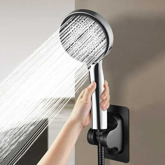 High Pressure Handheld Shower Head 11 Spray Settings, 4.85 inch Pause Switch Water Saving Shower Head, Removable High Flow Bathroom Showerhead (Black)