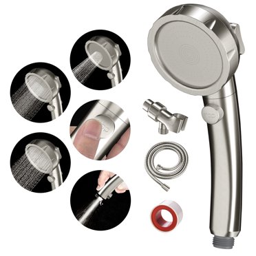 High Pressure Handheld Shower Head - 3 Spray Modes, Chrome, On/Off