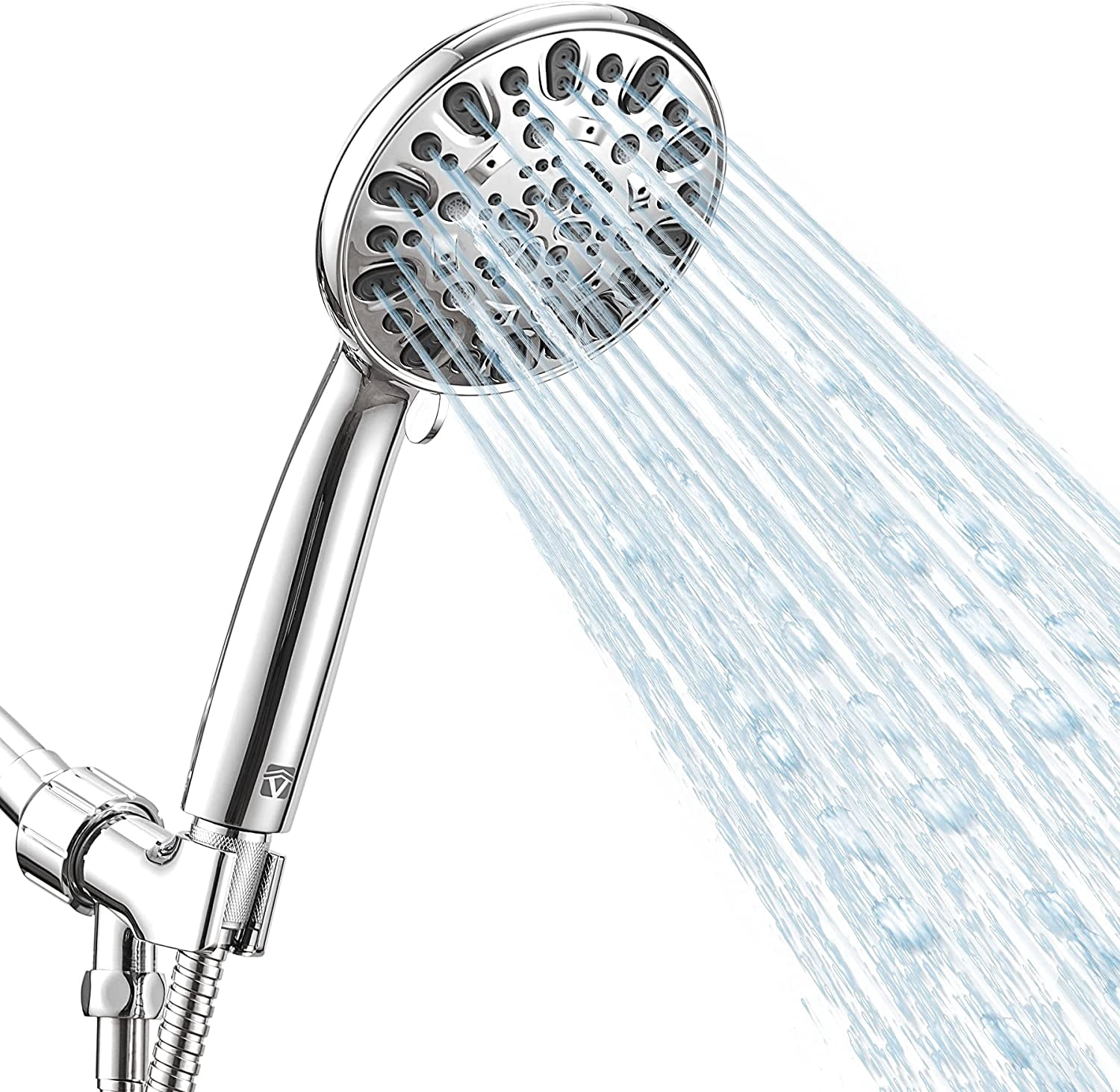 High Pressure Handheld Shower Head 7-Spray Setting Showerhead Kit with ...