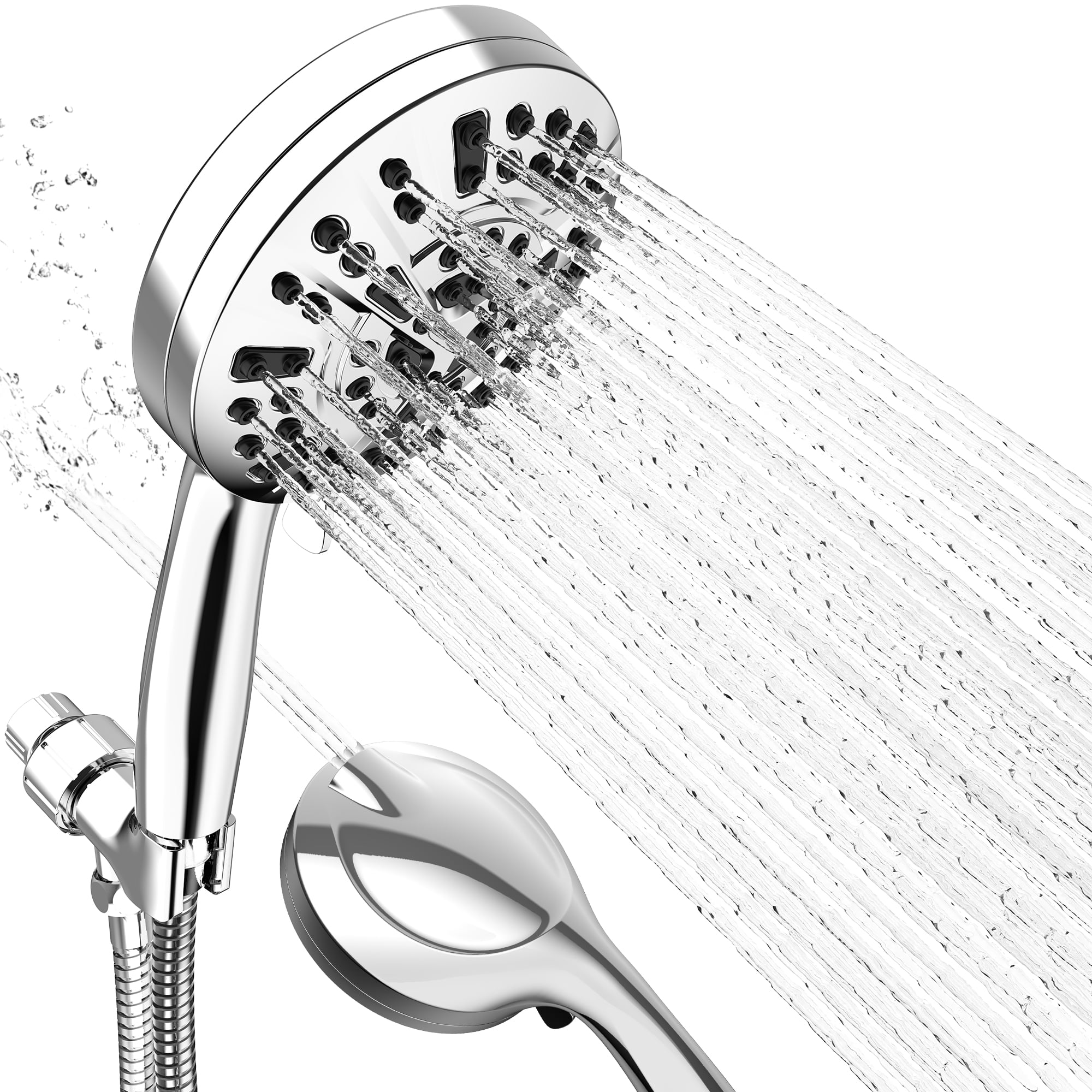 High Pressure Handheld Shower Head with 8 Functions, Built-in 2 Power Wash, Showerhead with 59