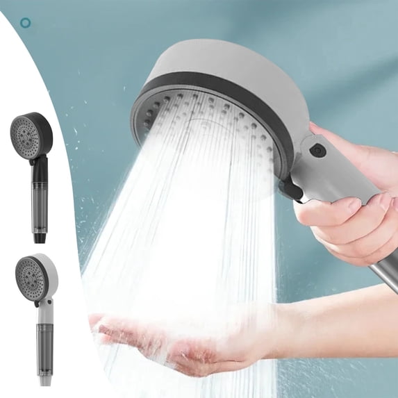 High Pressure Handheld Shower Head with Filter for Hard Water, 3 Spray Modes, Softening Filtered Shower for Low Water Pressure, Easy Install for Elderly and Kids