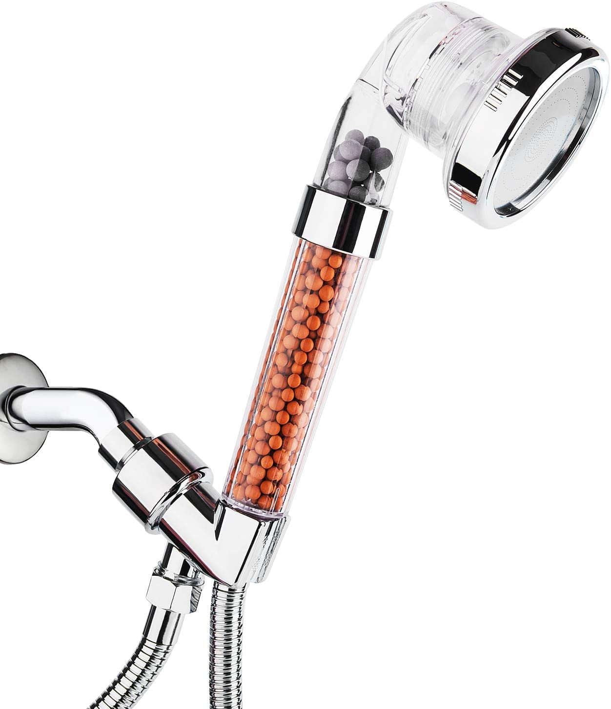 High Pressure Handheld Shower Head with Hose and Bracket. Ionic Filter