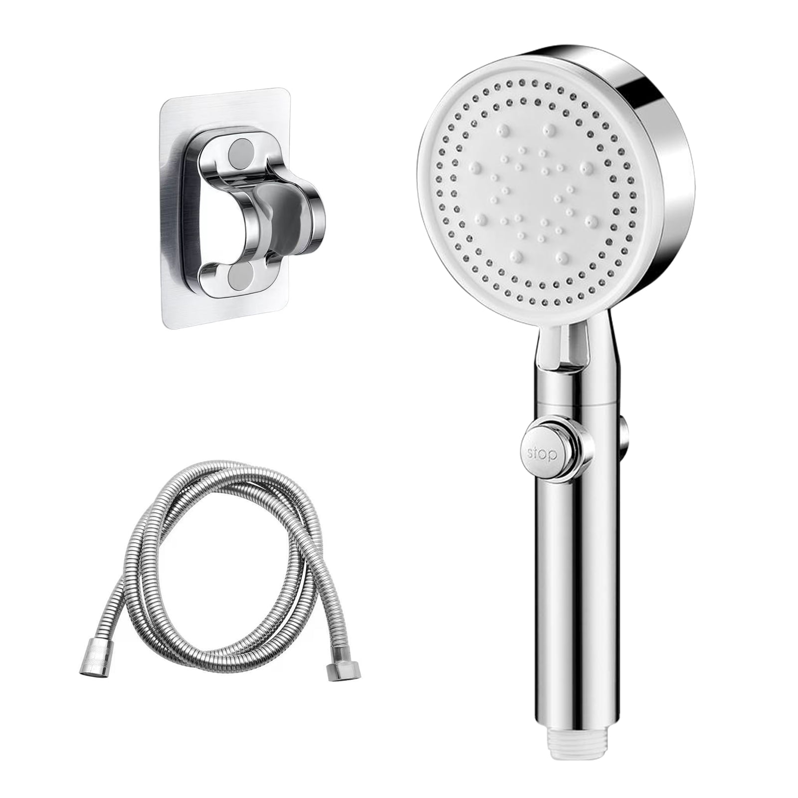 HighPressure Handheld Shower Head Kit 5Position Adjustable Spray