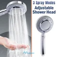 thumbnail image 1 of High Pressure Handheld Shower Head Shampoo Relaxation With 3 Modes Water Saving, 1 of 6