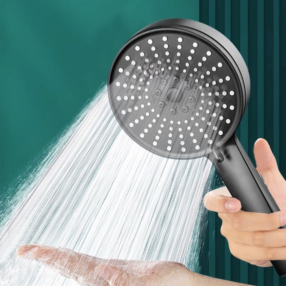 High Pressure Handheld Shower Head with 5 Spray Modes, Large Panel ABS Showerhead for Low Water Pressure, Easy Install