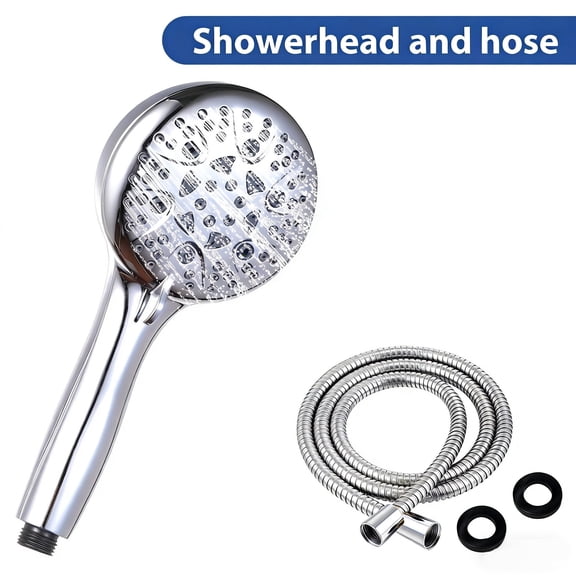 High Pressure Handheld Shower Head with 8 Spray Modes, Detachable Showerhead Set, Water-Saving Design, with 60” Hose