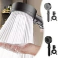 thumbnail image 1 of High Pressure Handheld Showerhead | 8 Spray Modes | Anti-Clog ABS Nozzle | 55in Water Hose | For Low Pressure, Hard Water | Black/Gray | Elderly, Kids, Home, Gym, Hotel | Easy Install | 9.4x3.5in, 1 of 8