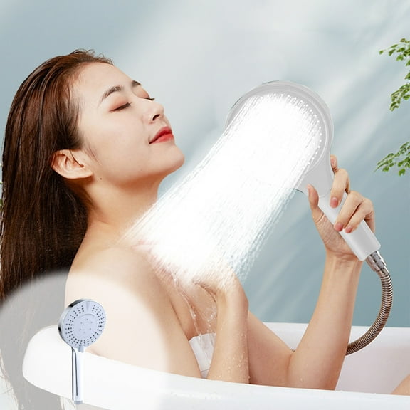 High-Pressure Handheld Showerhead | 8 Spray Modes | Hard Water Compatibility | ABS Material | Black, Gray, Silver | 10.04x4.72 Inches | Easy Install | Home, Gym, Senior Use