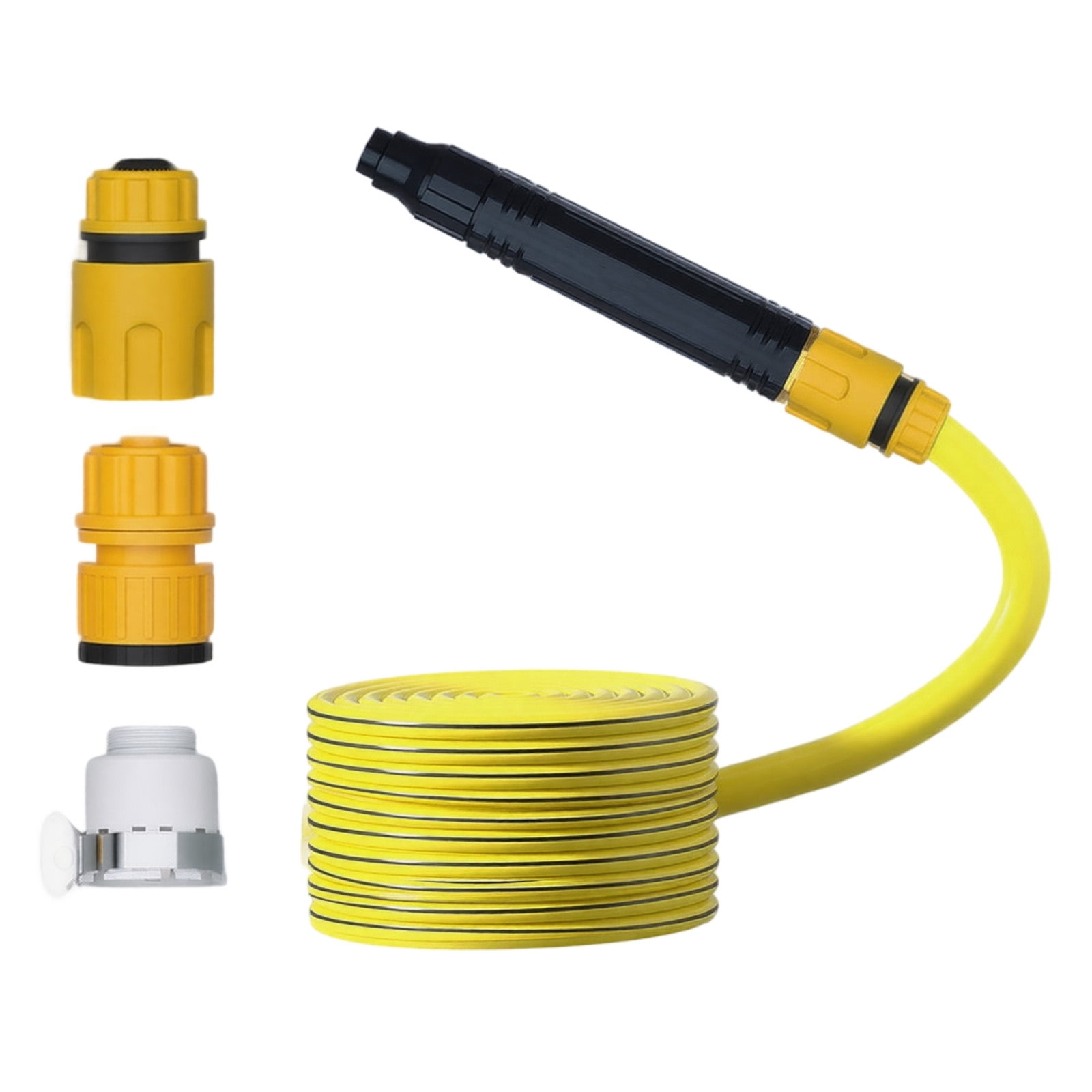 High Pressure Hose Nozzle with 3 Adapters, Adjustable Water Spray Gun for Car Washing, Gardening and Pet Shower,Washer with Multiple Spray Patterns & Garden Hose Pipe Set (Washer+Adapter+15M Pipe)