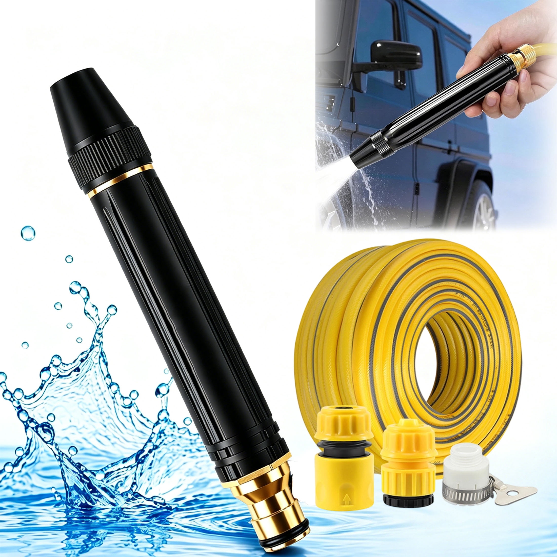 High Pressure Hose Nozzle,Heavy Duty Adjustable Twist SprayerJet Sweeper Nozzle for Watering Plants and Vegetables