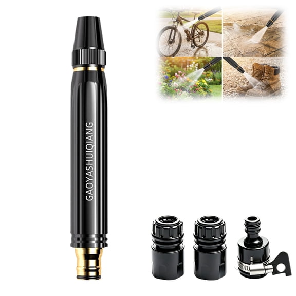 High Pressure Hose Nozzle, Power Washer Nozzle with Connector Set, Multi-Function Watering Sprayer for Yard Pet Car(1PC)