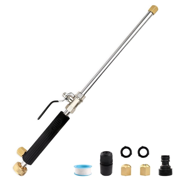 High Pressure Jet Hose Nozzle Attachment Wand,Power Washer Hydro Nozzle Attachment,Wand Lance for Gutter Patio Car Pet Window Glass Blue