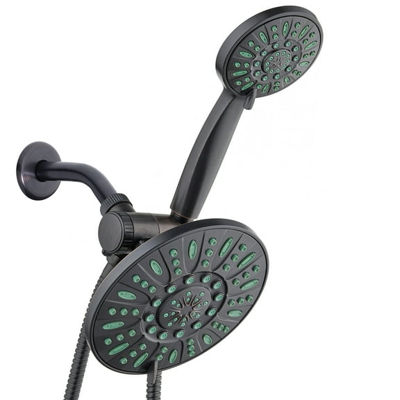 High-Pressure Luxury 48-Mode 7" Shower Head & Handheld 3-Way Combo, Bronze Finish