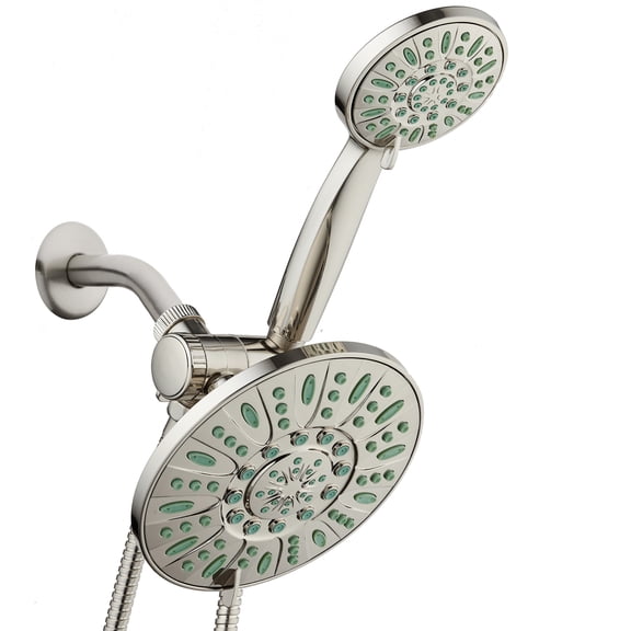 High-Pressure Luxury 48-Mode 7" Shower Head & Handheld 3-Way Combo, Satin Nickel Finish