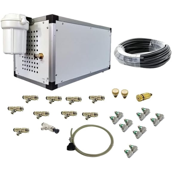 High Pressure Misting system 1500 PSI - Patio Misting System | Restaurant Misting System | Industrial Misting System | With Stainless Steel Misting Nozzles | Flexible (40 Feet - 10 Nozzles)