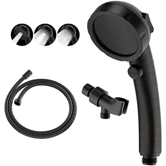 High Pressure Oil-Rubbed Bronze Handheld Shower Head with ON/OFF Switch ...