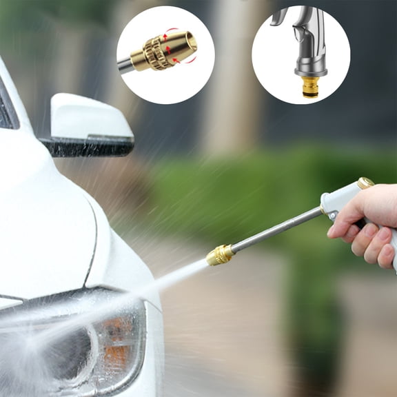 High Pressure Power Washer Nozzle | Adjustable Spray Gun with 6 Patterns | Alloy & Copper Construction for Car, Garden, & Patio Cleaning