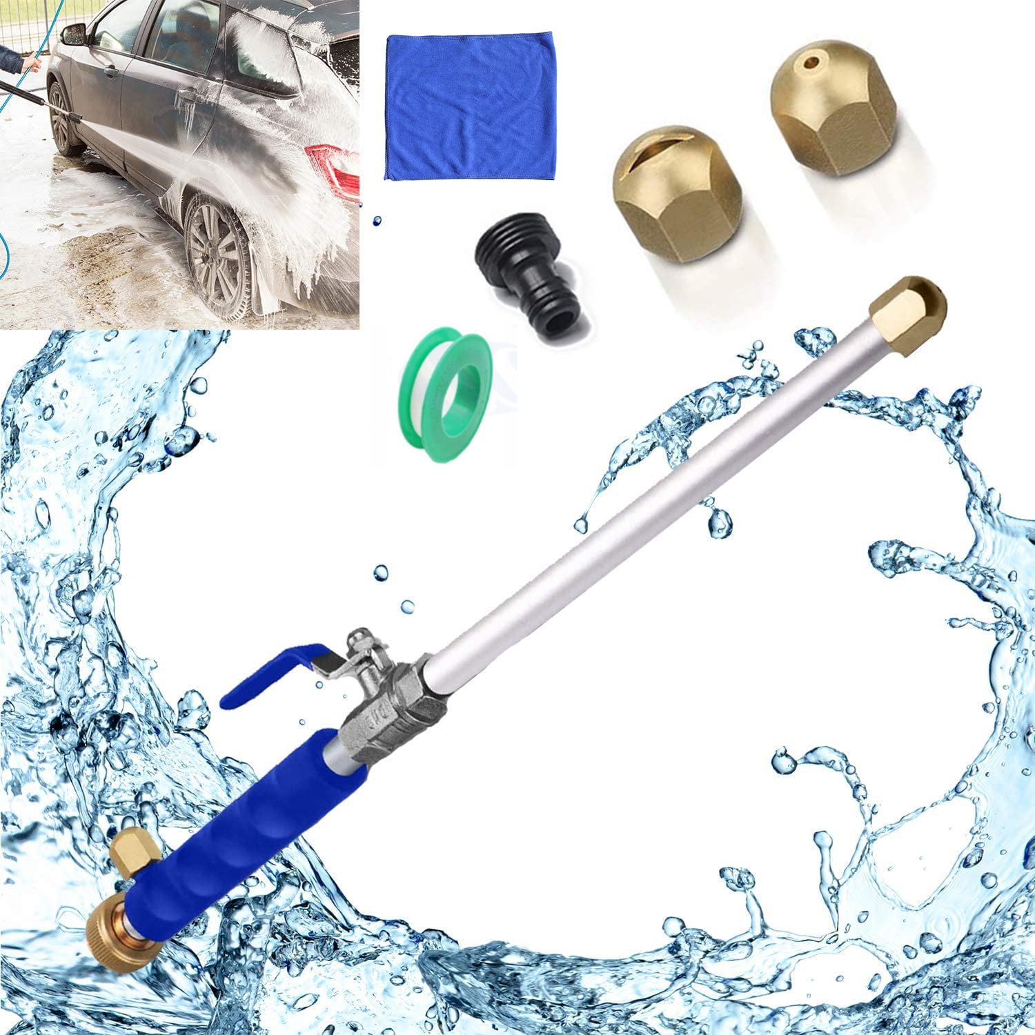 High Pressure Power Washer Wand, Watering Sprayer Cleaning Tool, Hydro