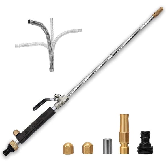 High Pressure Power Washer wand, Hydro Jet Water Hose Nozzle,Watering Sprayer Cleaning Tool, Wand Lance for Gutter Patio Car Pet Window Glass