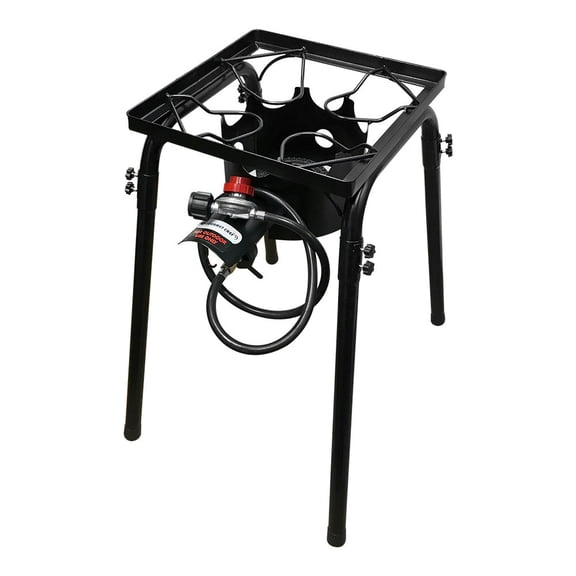 High Pressure Propane Gas Single Burner Stove 16" x 16" Surface Cooker Outdoor Cooking Removable Legs