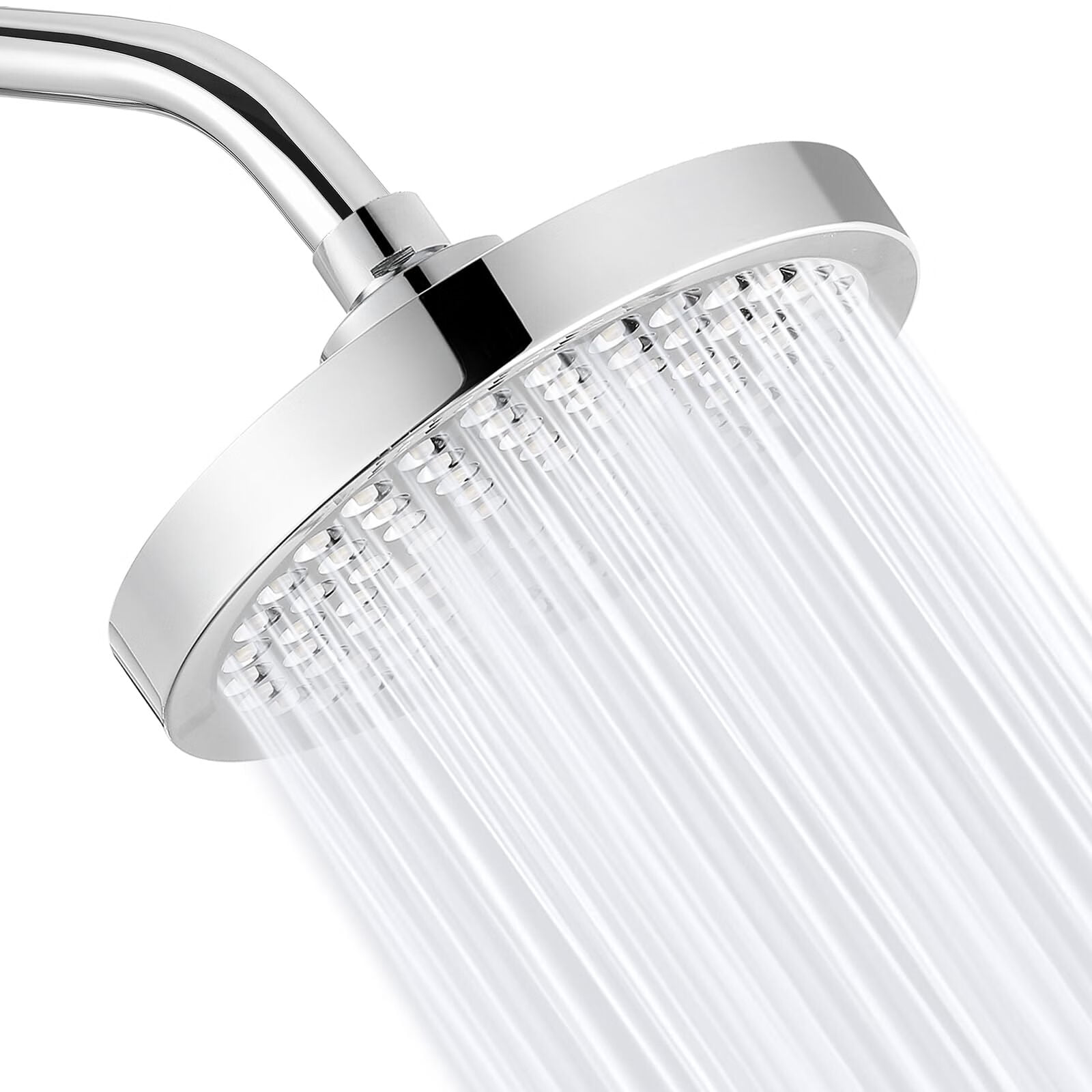 High Pressure Rain Shower Head,6 Inch Round Fixed Shower with Swivel ...