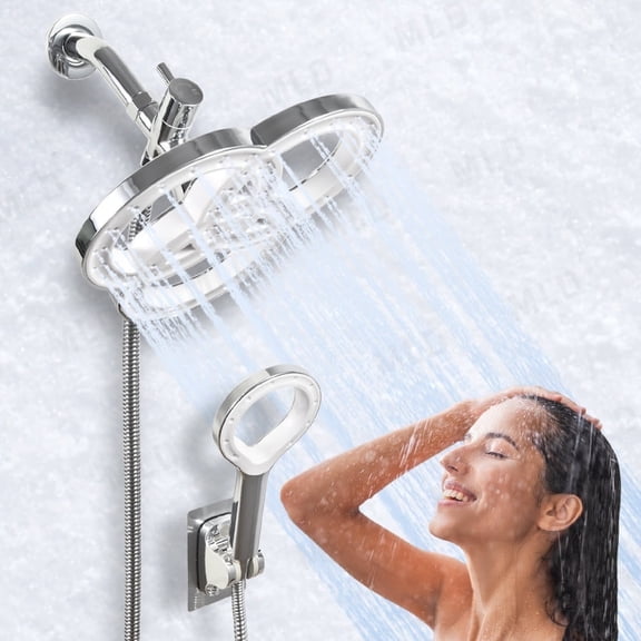High Pressure Rain Shower Head Combo with Handheld Spray and 59 inch Hose - Ultimate Shower Experience for Spa-like Showering
