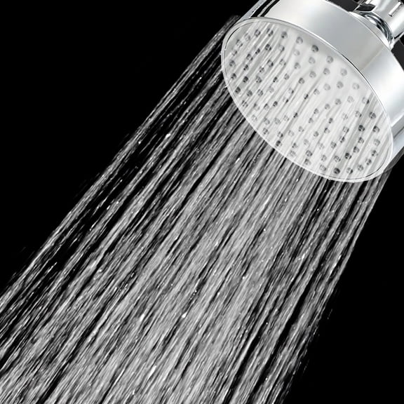 High Pressure Rain Shower Head, Easy Clean 90-Nozzle ABS Plastic, Adjustable Flow, 1-Minute Universal Install, White Bathroom Replacement Fixture