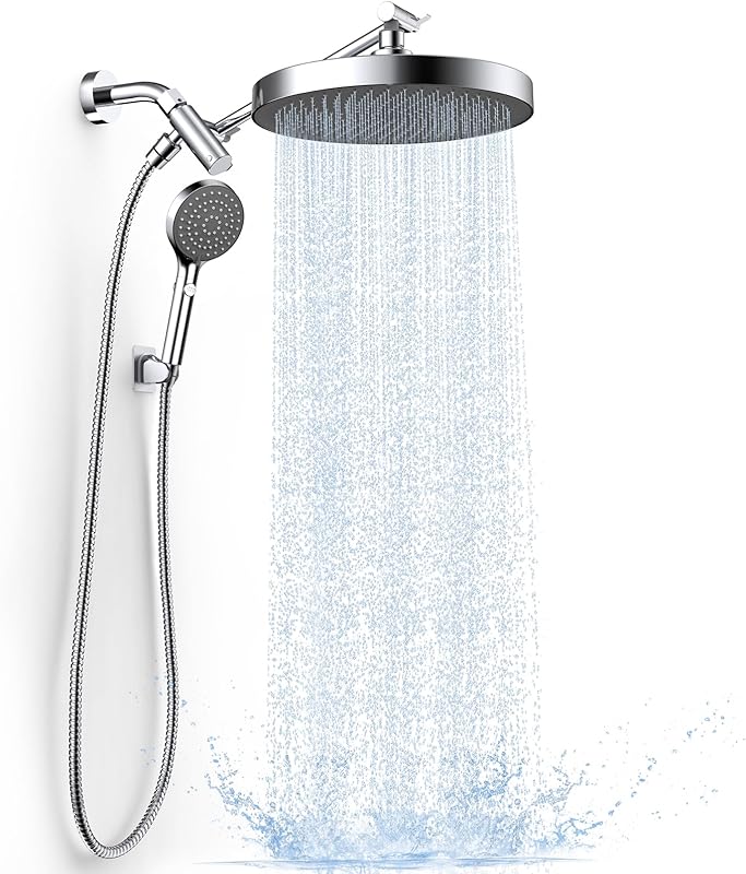 MY High Pressure Rain Shower Head with Handheld Spray Combo, 10 ...