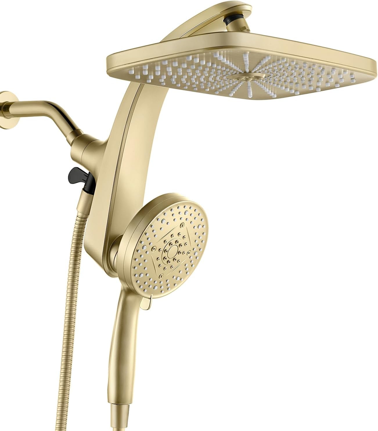 High Pressure Rain Shower Head: Handheld Spray Combo with Fixed Showerhead and 10 Sprays Handheld Shower Head, Detachable Shower head Built-in Magnetic Docking and Power Jets