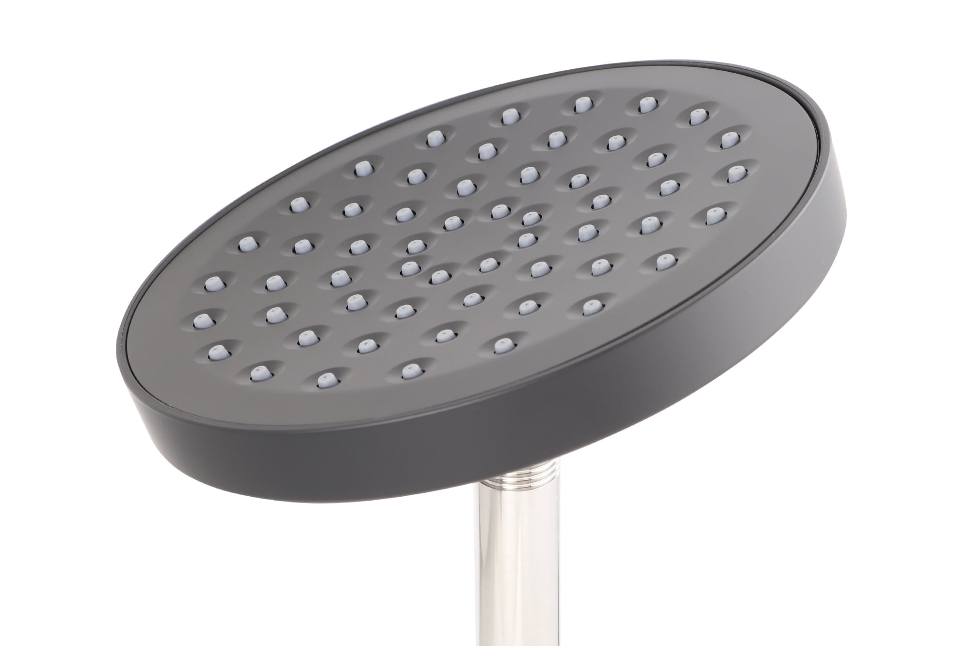 High Pressure Rain Shower Head Matte Black Fixed Showerhead Single Function 6.5" Face