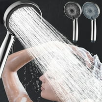 High Pressure Rain Shower Head with 6 Spray Settings Chrome Finish Handheld Showerhead for Relaxing Spa Experience in Your Bathroom, UKHBMC | Black