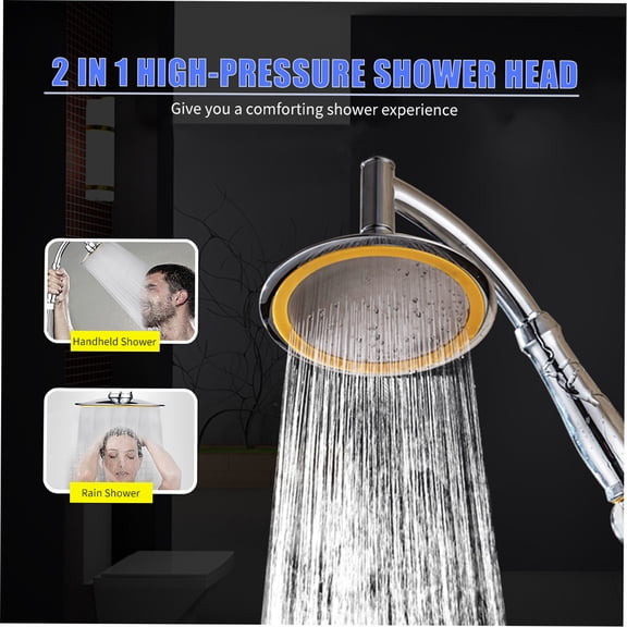 High Pressure Rainfall Handheld Shower Head 6 Inch Rustproof Bathroom Over Water Spraying Tool 1.8 GPM
