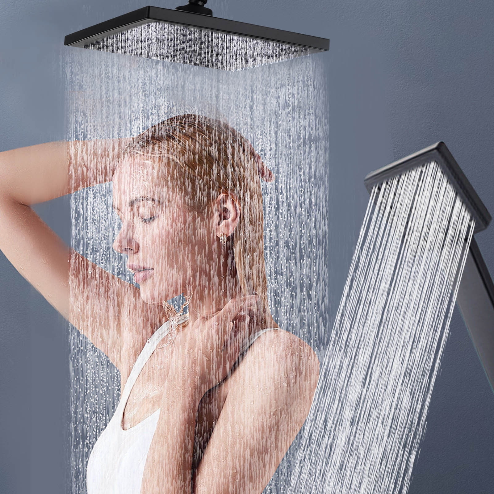 High Pressure Rainfall Shower Head Set Pressurized Shower Top Spray ...