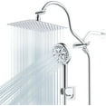 thumbnail image 1 of High-Pressure Rainfall Shower Head with Handheld Combo, Square 10 Inch, Chrome Finish, 10 Spray Modes, Adjustable 12 Inch Extension Arm, 71 Inch Hose, 1 of 7