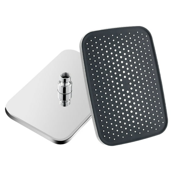 High Pressure Shower Head with 14 Inch Oversized Panel | Strong Water Output for Low Pressure | Universal Adjustable Nozzle | Easy Installation | Gray or Silver