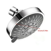 High Pressure Shower Head 4 Inches Rain Showerhead 5 Spray Settings Luxury Modern Chrome Look - Perfect Adjustable Replacement for Bathroom Shower Heads