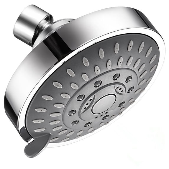 High Pressure Shower Head 5-Setting Handheld Spray with Removable Water Restrictor for Bathroom Shower, Wall Mount Fixed Showerhead, Strong Spray Power Rain Mist Mode(4 in)